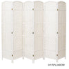 4/6 Panels Room Wood Rattan Weave Divider Folding Screen Privacy Partition White