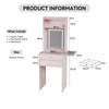 Small Dressing Table with Foldable Side Panel LED Light Mirror Shelves Vanity