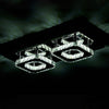 Modern XL Living Room Lamp LED Celling Light Crystal Pendant Chandelier Square