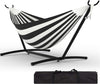 Double Hammock with Steel Stand, 350 lb Capacity, Portable In/Outdoor Carry Bag