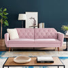 3 Seater Velvet Sofa Bed Click Clack 5 Colour Luxury Button Tufted Sleeper Couch