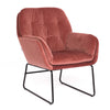 Velvet Armchair Quilted Back Leather Single Sofa Padded Seat Accent Chair Lounge