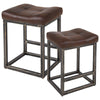 Ralex-chair Bar Stools Set of 2, Saddle Stools, Kitchen Stools with PU Leather