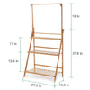3Tier Bamboo Plant Stand Ladder Garden Rack Folding Display Hanging Shelf