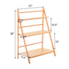 3Tier Bamboo Plant Stand Ladder Garden Rack Folding Display Hanging Shelf