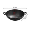 Cast Iron Frying Pan with Loop Handles Cooking Wok Deep Griddle Skillet Soup Pot