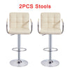 Bar Stools Set of 2 PU Leather Swivel Height Adjustable Bar Chairs With Backrest