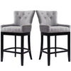 Kitchen Counter High Chair Linen Padded Seat Breakfast High Bar Stool w/Footrest