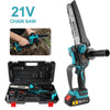 6+8in Mini Cordless Chainsaw 21V Electric One-Hand Saw Wood Cutter UK