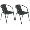 Outdoor Furniture Round Table Glass Top Coffee Dining Balcony Leisure Chair Seat