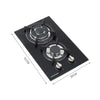Built In 2/4/5 Burner Black Glass On Gas Wok Burner Hob With Cast Iron Pan Stand