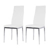 White Faux Leather Padded Dining Chair Meeting Chair Home Office Seat Metal Legs
