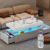 Led Coffee Table With 2 Drawer Storage, High Gloss Coffee Table For Living Room