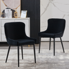 2/4/6 Pcs Dining Chairs Set Velvet Padded Seat Metal Legs Kitchen Armchair Home