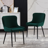 2/4/6 Pcs Dining Chairs Set Velvet Padded Seat Metal Legs Kitchen Armchair Home