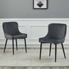 2/4/6 Pcs Dining Chairs Set Velvet Padded Seat Metal Legs Kitchen Armchair Home