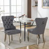 Dining Chairs Set of 2/4/6 Fabric Upholstered Kitchen Chairs w/ Metal Legs Grey