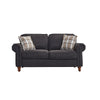 2, 3 Seater Black Linen Fabric Couch Sofa Armchair with 2 Pillows Living Room