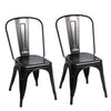 SOLID WOOD TOP SQUARE METAL DINING TABLE WITH 2/4 CHAIRS STOOL INDUSTRIAL STYLE