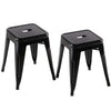 SOLID WOOD TOP SQUARE METAL DINING TABLE WITH 2/4 CHAIRS STOOL INDUSTRIAL STYLE