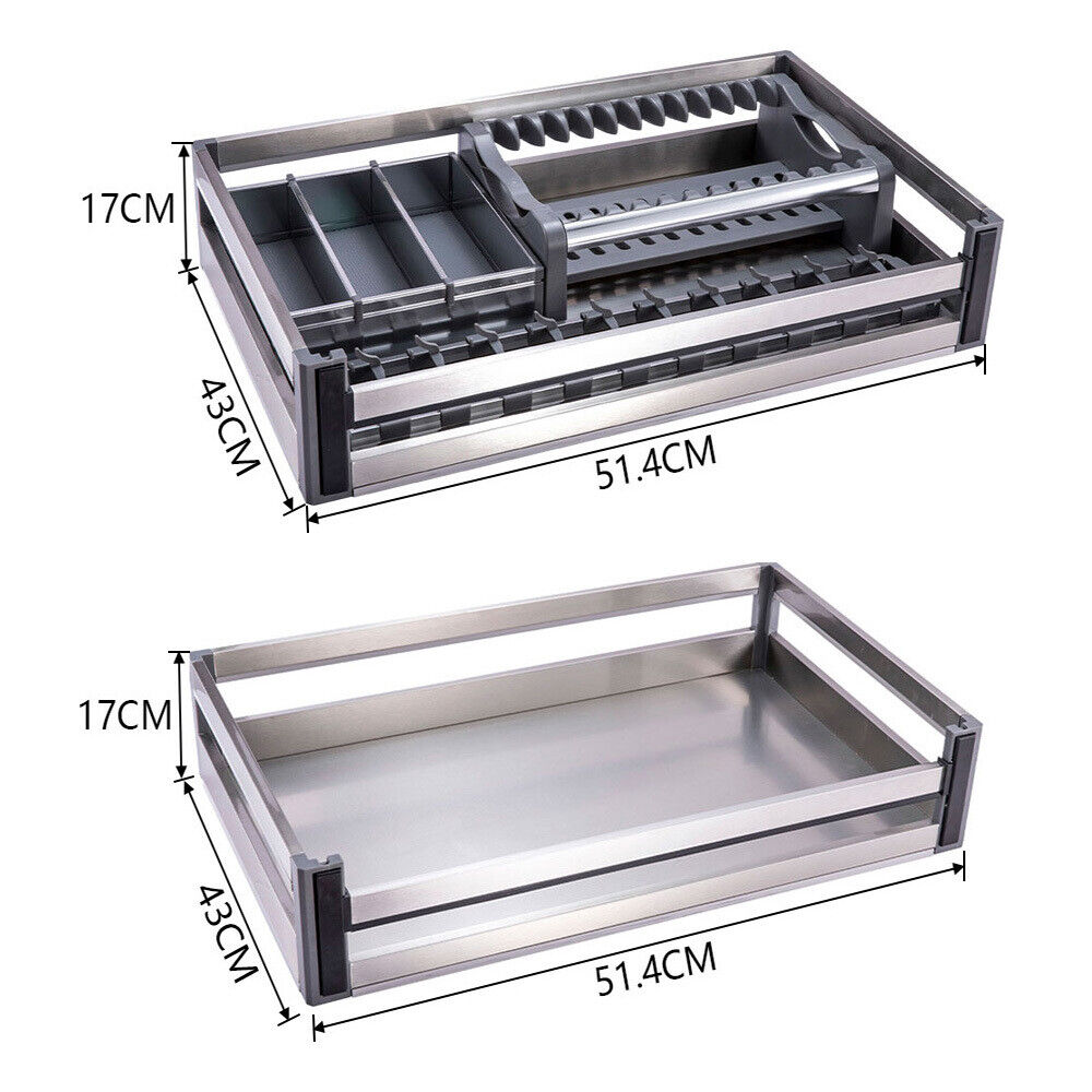 Pull Out Kitchen Basket Slide Out Storage Basket Cupboard Stainless Steel Drawer