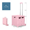 Shopping Trolley Foldable Market Luggage Storage Basket Cart Crate Case On Wheel