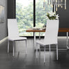Modern Glass Dining Table Geometric Metal Base Kitchen Leather 2/4 Chairs Option