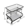 2/3/4/6 Tier Fruit Trolly Basket Rack Kitchen Storage Vegetable cart With Wheels