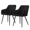 2 x Dining Chairs Set Velvet Padded Seat Metal Legs Kitchen Armchair Home Office