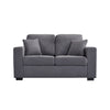 Panana 3 2 Seater Grey Black Linen Fabric Suite Sofa Couch, Free Throw Pillows