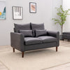 2 Seater faux leather/Linen Fabric Love Seat Sofa Armchair with Footstool Couch