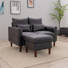 2 Seater faux leather/Linen Fabric Love Seat Sofa Armchair with Footstool Couch