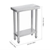 Stainless Steel Kitchen Work Bench Catering Table Worktable W/Undershelf, Wheels