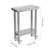 Stainless Steel Kitchen Work Bench Catering Table Worktable W/Undershelf, Wheels