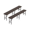 Garden PE Rattan Picnic Dining Beer Table & Chairs Camp Bistro Trestle Bench Set
