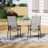 Garden Table Folding Mesh Chair Balcony Coffee Bistro Furniture w/ Umbrella Hole