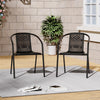 Garden Bistro Furniture Table Rattan Chairs Variable Shape with Umbrella Hole