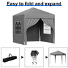 Heavy Duty Pop Up Gazebo 2x2m UV Garden Party Camping Canopy Tent with 4 Sides