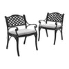 Cast Aluminum Garden Chairs Outdoor Dining Chair Padded Seat for Bistro Backyard