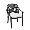 Cast Aluminum Garden Chairs Outdoor Dining Chair Padded Seat for Bistro Backyard