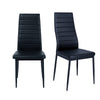 Glass Dining Table Pedestal Round Black 2/4Pcs PU Leather Padded Kitchen Chairs