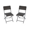 Square Garden Plastic Patio Dining Table & Folding Chairs Outdoor Furniture Set