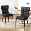 2x Luxury Faux Leather Kitchen Dining Chairs Accent Chairs with Metal Legs Black