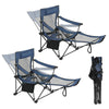 2 in 1 Folding Camping Chair Portable Garden Fishing Chair w/ Cup Holder Armrest