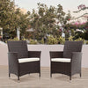 Square Round Rattan Coffee Table with 2/4 Chairs Set Bistro Outdoor Garden Patio