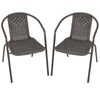 Brown Wicker Bistro Set Table and Chairs Indoor Outdoor Patio Garden Furniture