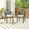3Pcs Black Cast Aluminium Square Garden Table and Chairs Outdoor Dining Set UK