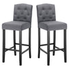 2/4x Bar Stools High Counter Linen padded Chair Pub Kitchen Breakfast Barstool