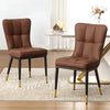 2x Luxury Faux Leather Kitchen Dining Chairs Accent Chairs with Metal Legs Black