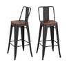 2/4x Breakfast High Bar Stools Wood Chairs Kitchen Pub Footrest Chair Industrial